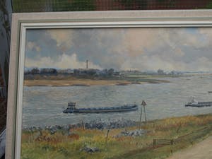 Wim van den Anker - Olieverf op doek , De Waal bij Leeuwen – GROOT - 1986 kopen? Bied vanaf 100!