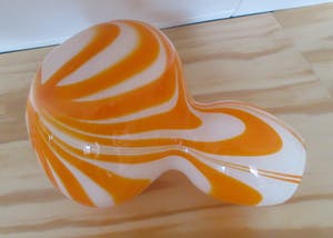 Carlo Moretti - Oranje witte gemarmerde design glazen vaas kopen? Bied vanaf 65!