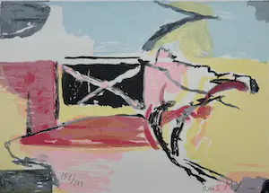 AcheterMiguel Ybanez - handgesigneerde litho | 'Zonder titel' (KEURIG INGELIJST)? Enchérissez de 1!