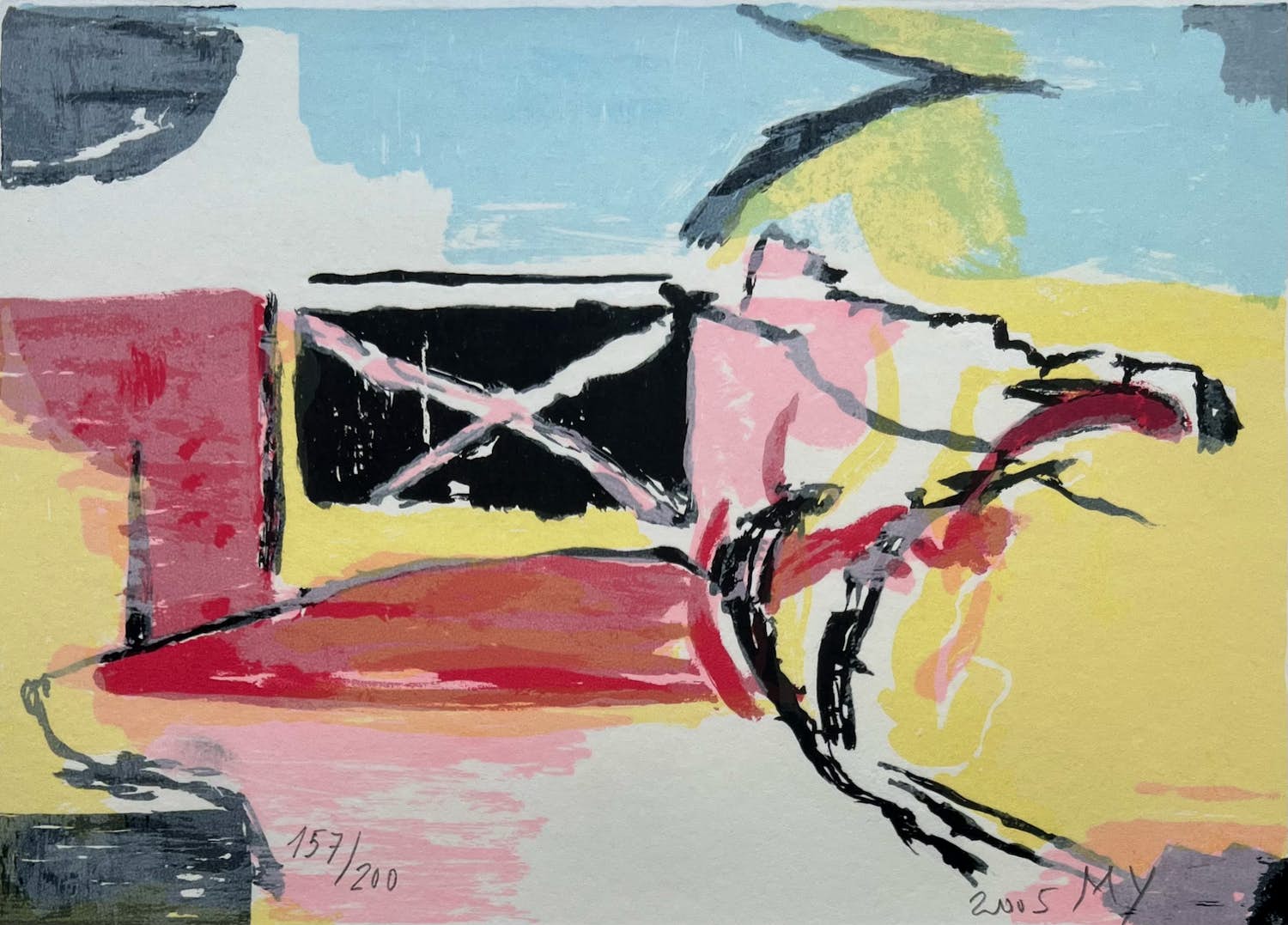 Miguel Ybanez - handgesigneerde litho | 'Zonder titel' (KEURIG INGELIJST) kopen? Bied vanaf 1!