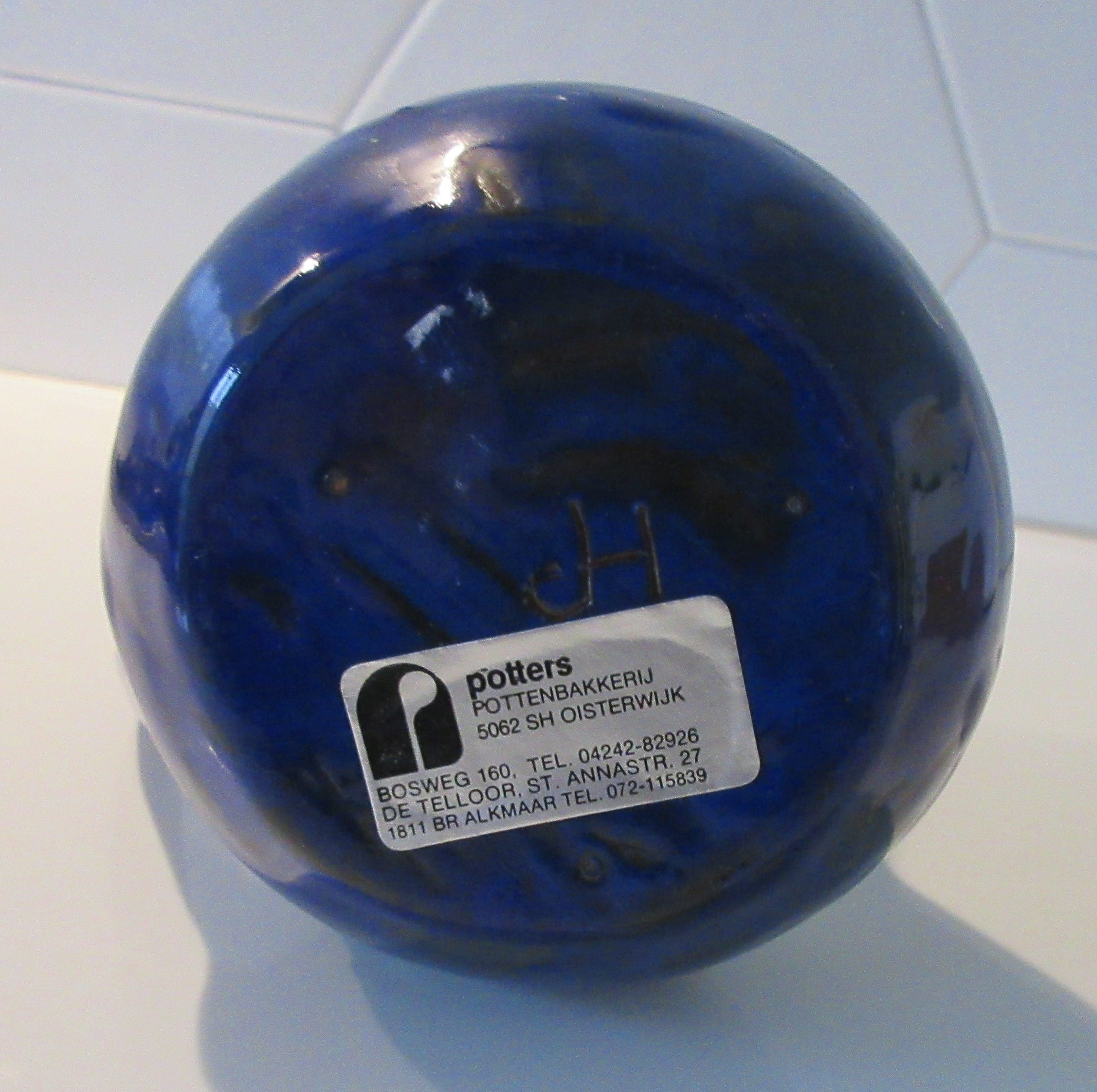 Henk Potters - Blauw kannetje met afbeelding vredesduif kopen? Bied vanaf 1!