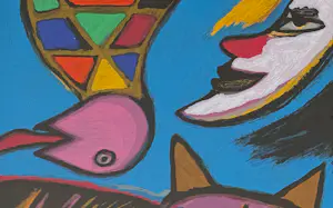 Corneille - handgesigneerde kleurenzeefdruk | 'Maanclown' | 1994 (FRAAI INGELIJST) kopen? Bied vanaf 350!