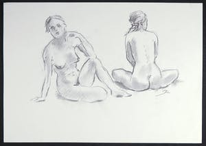 Jan Sluijters (jr.) - Krijttekening, Zittend naakt kopen? Bied vanaf 1!