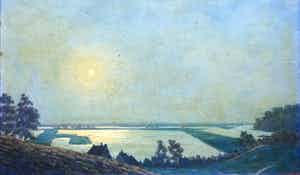 Leendert Adriaan Schilt - C4191-1 - Landschap bij nacht verkocht voor € 100!