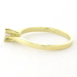 CHRIST 14k geel gouden solitair ring met briljant geslepen diamant tot. 0.15ct kopen? Bied vanaf 210!