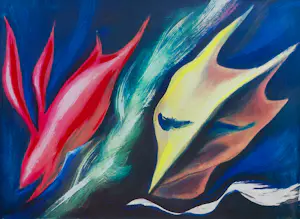 Buy Taro Okamoto - Red rabbit, zeefdruk? Bid from 1000!