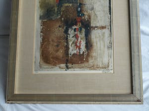 Niet of onleesbaar gesigneerd - Ingelijste litho , Abstract - gesigneerd - 83 x 63 cm kopen? Bied vanaf 10!