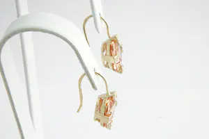 122- Leuke set 14 karaats gouden oorsieraden - facetgeslepen cognac edelsteen kopen? Bied vanaf 140!