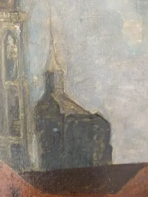 Louis Artan - Stadsgezicht met kathedraal kopen? Bied vanaf 250!