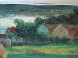 Andre van der Vossen - Ingelijst olieverf op doek , Boerenlandschap – ca. 1940 kopen? Bied vanaf 1!