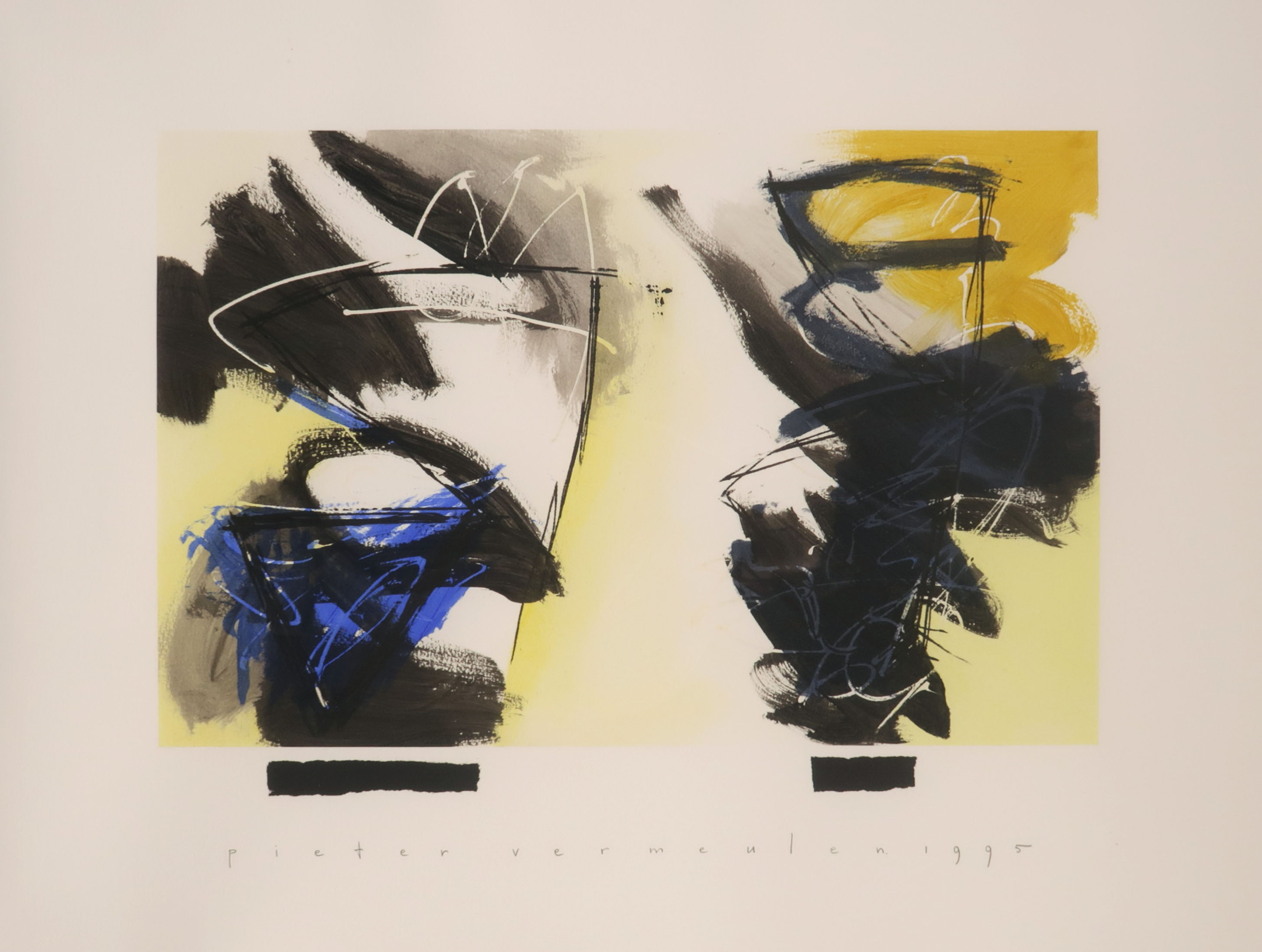 Pieter Vermeulen - Gemengde techniek op papier, Zonder titel - Ingelijst kopen? Bied vanaf 1!