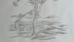 Peter Vos - handgesigneerde litho | 'Man met schip, uil en narrenkap met ballen' | 1973 kopen? Bied vanaf 200!