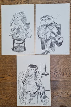 Jan Sierhuis - 12 gemonogrammeerde litho's - 1974 kopen? Bied vanaf 75!