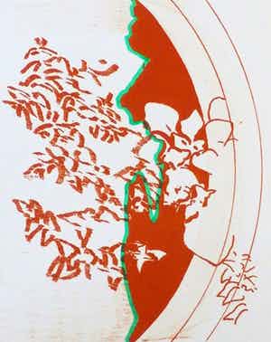 Jaap Hillenius - litho: Zon en maan - 1975 verkocht voor € 45!