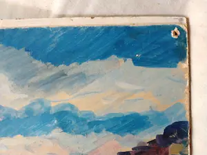 Peter van den Braken - Bergketen aan zee (mogelijk Gardameer te Italië) kopen? Bied vanaf 80!