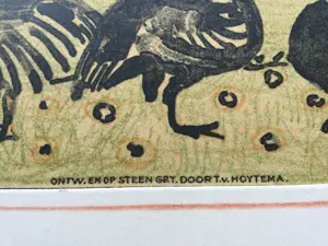 Theo van Hoytema - litho, fragment van kalenderblad april 1913 kopen? Bied vanaf 50!