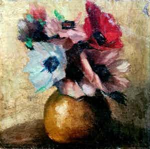 Niet of onleesbaar gesigneerd - Bloemstukje verkocht voor € 1!