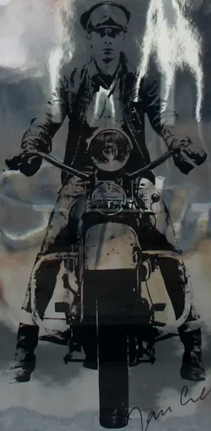 Jan Cremer - Ingelijste zeefdruk op metallic papier - 1993 kopen? Bied vanaf 595!