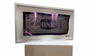 Karl Lagasse - Sculpture Alluminium et Bois *One dollar minimalist Purple* kaufen? Bieten Sie von 500!