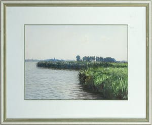 Jan Eversen - Aquarel op papier, Langwarder Wielen - Ingelijst kopen? Bied vanaf 100!
