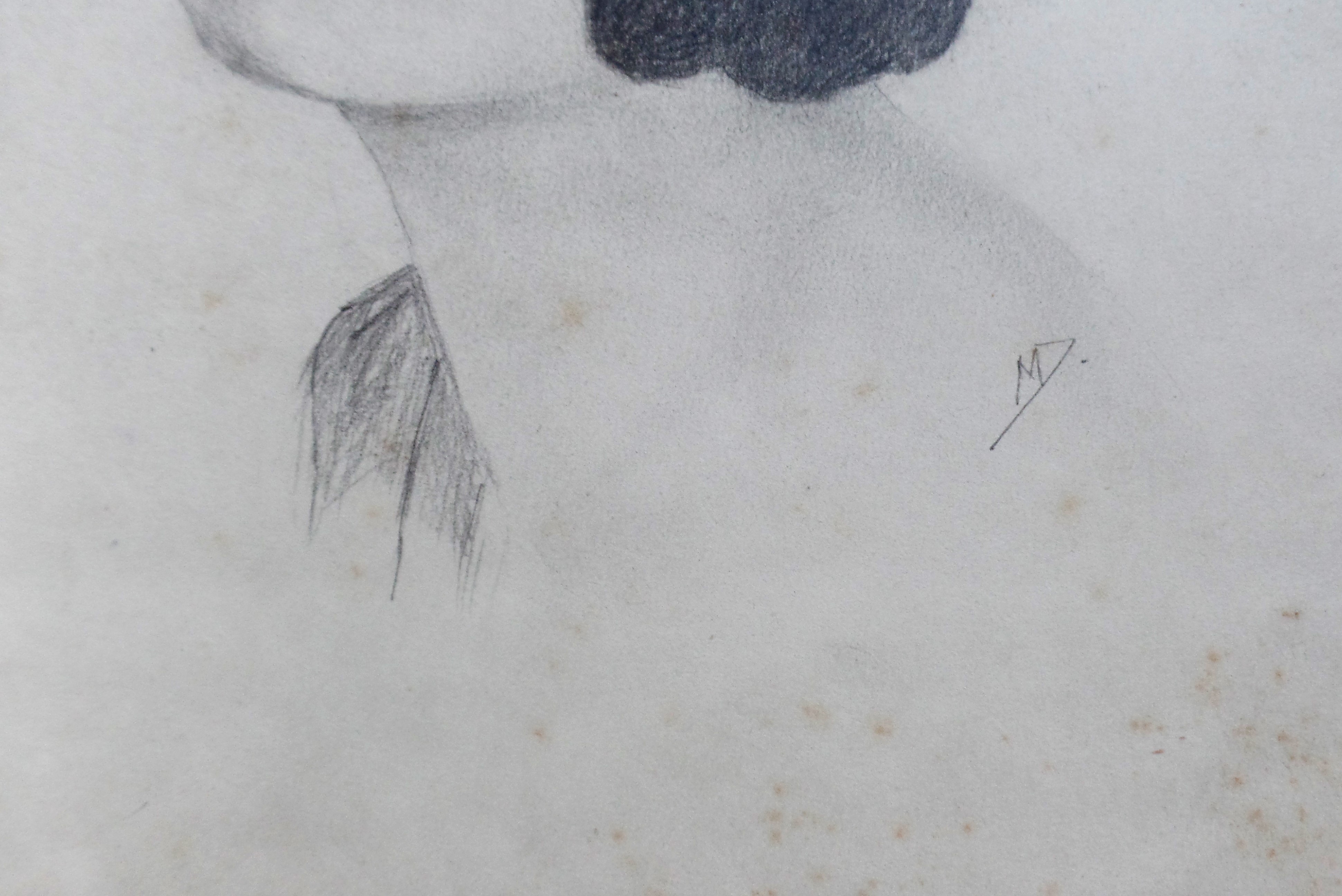 Niet of onleesbaar gesigneerd - Portret 2x - Potlood tekening kopen? Bied vanaf 1!