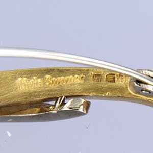 18K Goud - Chris Soomers - Broche met diamant en parel kopen? Bied vanaf 1300!