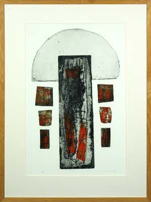 Vera van Heusden - Kleurenets, Zonder titel - Ingelijst verkocht voor € 35!