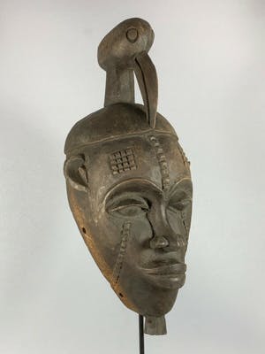 Baule - 200427 - African Rare & Old Baule bird mask - Iv. Coast. kopen? Bied vanaf 45!