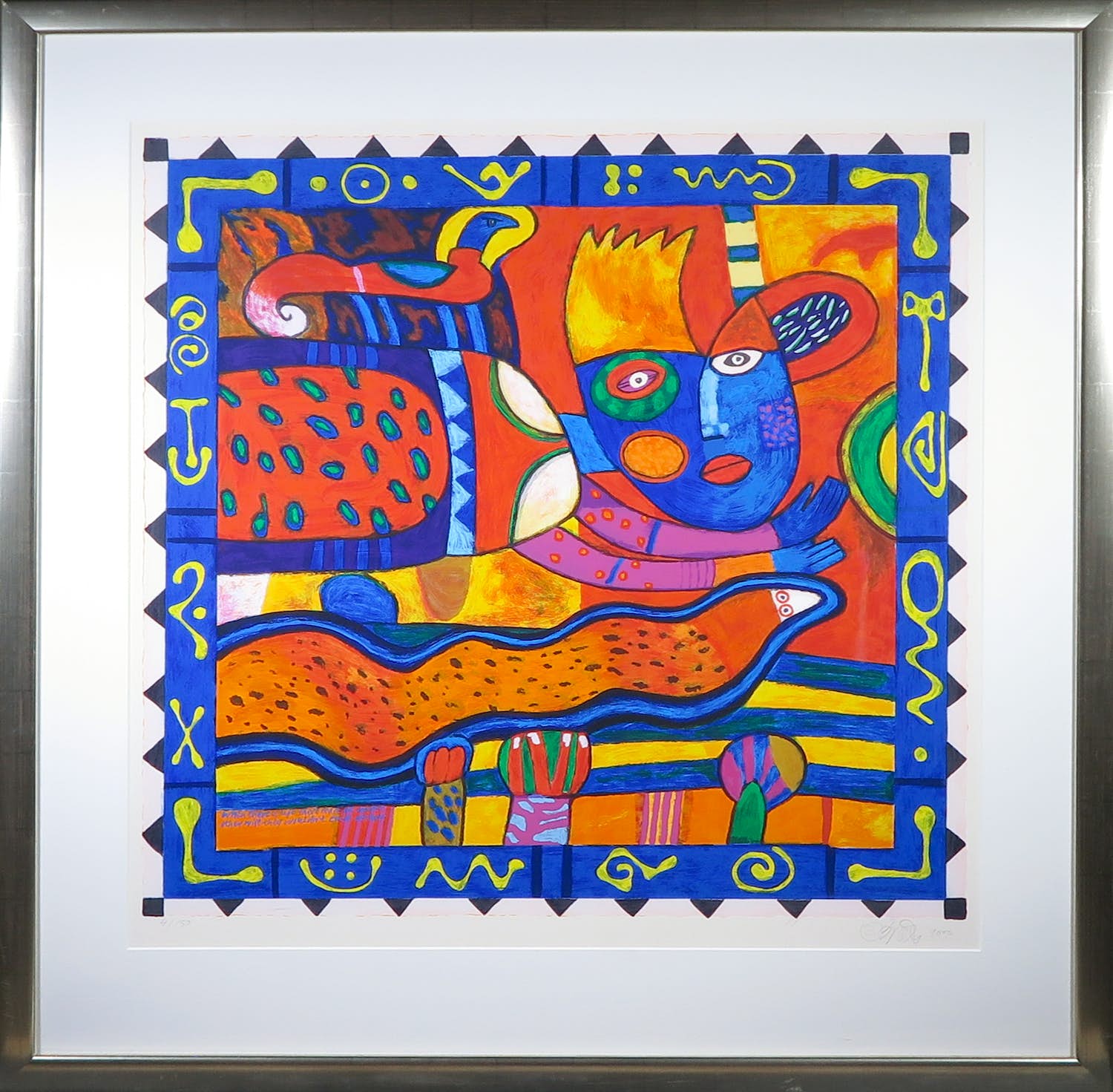 Clemens Briels - Zeefdruk, Where there is life - Ingelijst (Zeer groot) verkocht voor € 200!