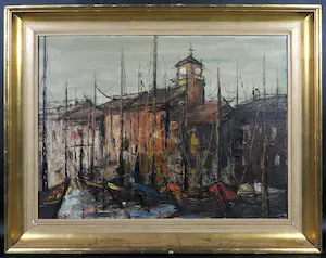 Niet of onleesbaar gesigneerd - Olieverf op doek, Haven kopen? Bied vanaf 1!