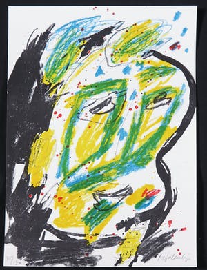 Kees Salentijn - Zeefdruk, Z.t. Hoofd kopen? Bied vanaf 1!