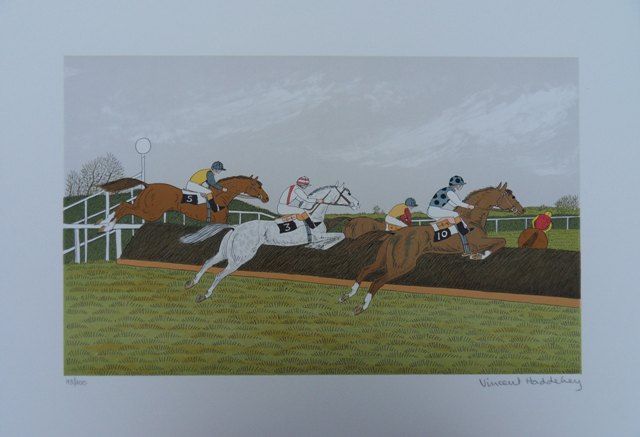 Vincent Haddelsey - Kleurenlitho THE RACE Handgesigneerd. kopen? Bied vanaf 1!