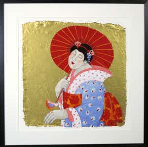 Ada Breedveld - Zeefdruk, Femmes Japonnais II - Ingelijst verkocht voor € 50!