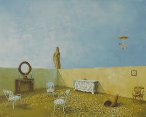 Wouter Hisschemoller - Litho, Pauze - Ingelijst kopen? Bied vanaf 35!