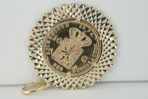 1619 - Geel gouden munthanger kopen? Bied vanaf 350!