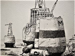 Herman Berserik - Karakteristiek Grafiek - droge naald Ets / proefdruk - "Boeien" passe partout kopen? Bied vanaf 39!