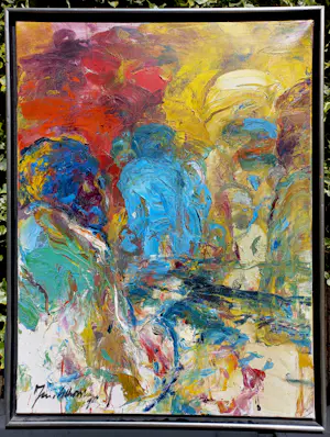 Jan van Lokhorst - Compositie met figuren, olieverf op doek (netjes ingelijst) kopen? Bied vanaf 795!