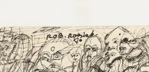 Niet of onleesbaar gesigneerd - Pentekening, Zonder titel kopen? Bied vanaf 1!