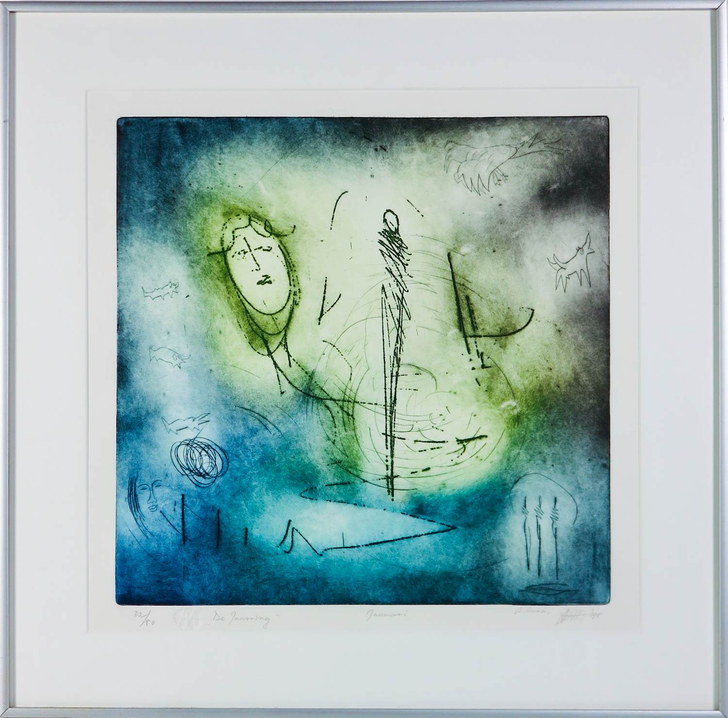 Ad Arma - Kleurets op papier, De Jaarring: Januari - Ingelijst kopen? Bied vanaf 75!