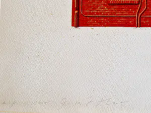 Siet Zuyderland - wegens niet betaald opnieuw in veiling: Unieke A.P. kleuren-Litho "the red Wall" kopen? Bied vanaf 64!