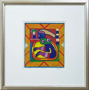 Clemens Briels - Figuren "XIX" (2002) - Ingelijst verkocht voor € 95!