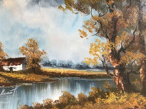 Henner Knauf - Bomen aan de waterkant. kopen? Bied vanaf 1!