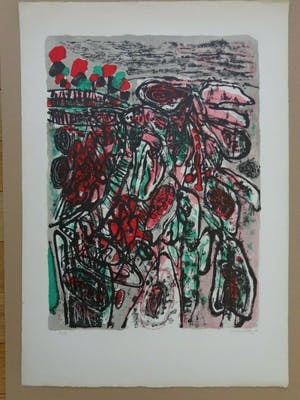 Corneille - ABSTRACTIE / KLEURLITHO / 90x63cm / SIG / 1963 kopen? Bied vanaf 295!