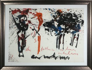 Anton Heyboer - Acryl met krijt, Zonder titel - Ingelijst (Groot) kopen? Bied vanaf 350!