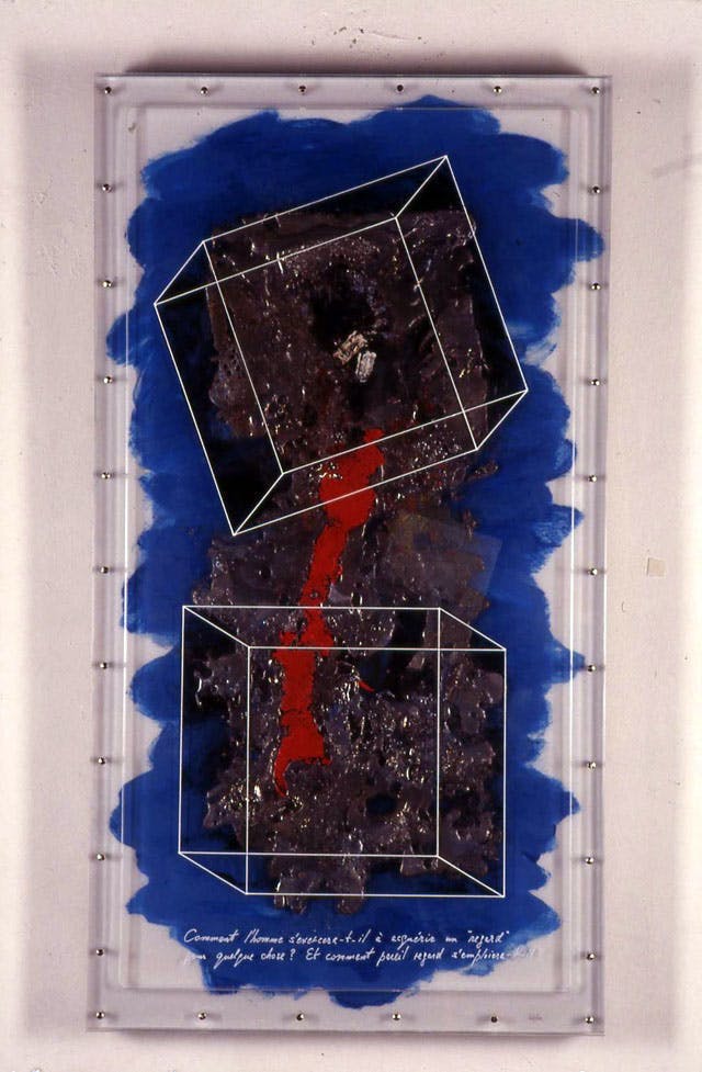 Héctor Vilche - 'Durcharbeitung' - Mixed Art in Plexiglas verkocht voor € 400!