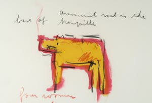 Anton Heyboer - Gouache en krijt op papier, Z.T. Dier en vogel - Ingelijst (Groot) kopen? Bied vanaf 200!