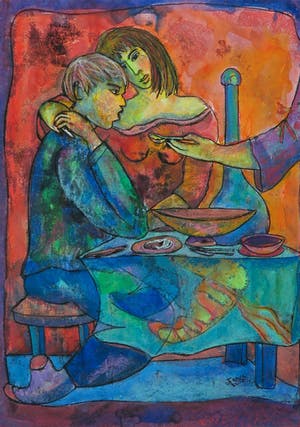 Franca Muller Jabusch - Gemengde techniek op papier, Zonder titel kopen? Bied vanaf 20!