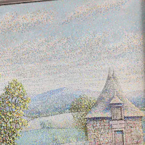 Niet of onleesbaar gesigneerd - Pointilistisch Landschap - J.C. van der Does kopen? Bied vanaf 1!