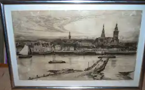 Eugene Lucker - Gezicht op Nijmegen vanuit Lent verkauft für € 90!