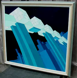 Hans Klaui - Ingelijste acrylverf op board: Nr 5 - 1977 kopen? Bied vanaf 249!